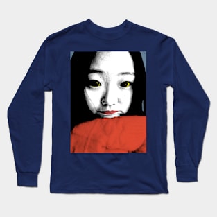 BEAUTIFUL FUNNY ASIAN GIRL POP ART COLOR Long Sleeve T-Shirt